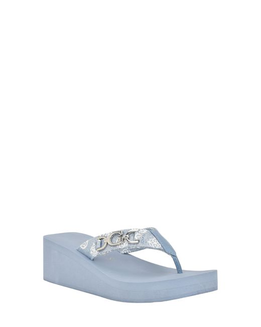guess siarra wedge flip flop