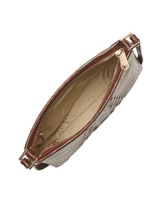 Brahmin Brown Lorelei Croc Embossed Leather Shoulder Bag