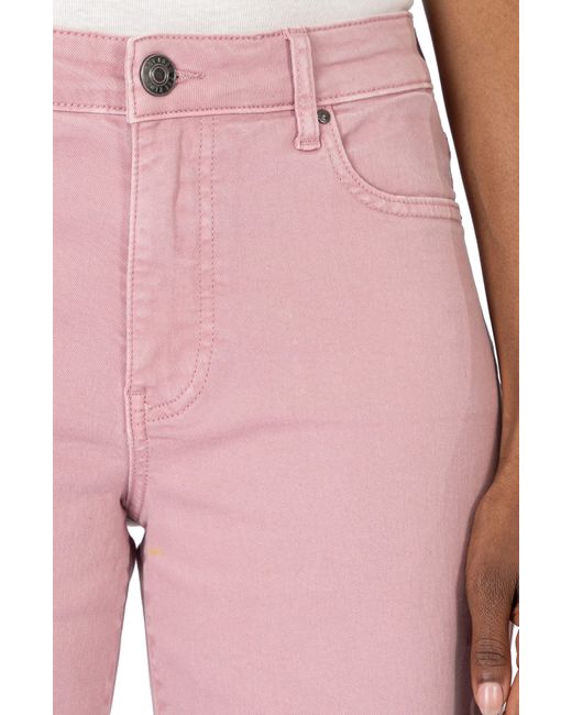 Kut From The Kloth Pink High Waist Ankle Wide Leg Jeans