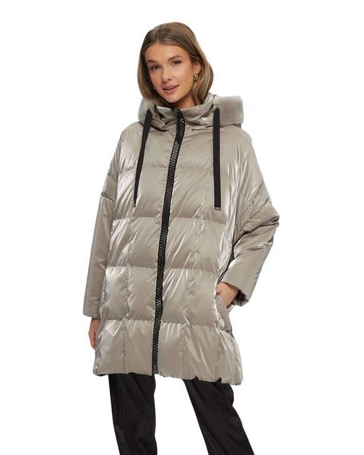 Gorski Natural Quilted Coat With Shearling Lamb