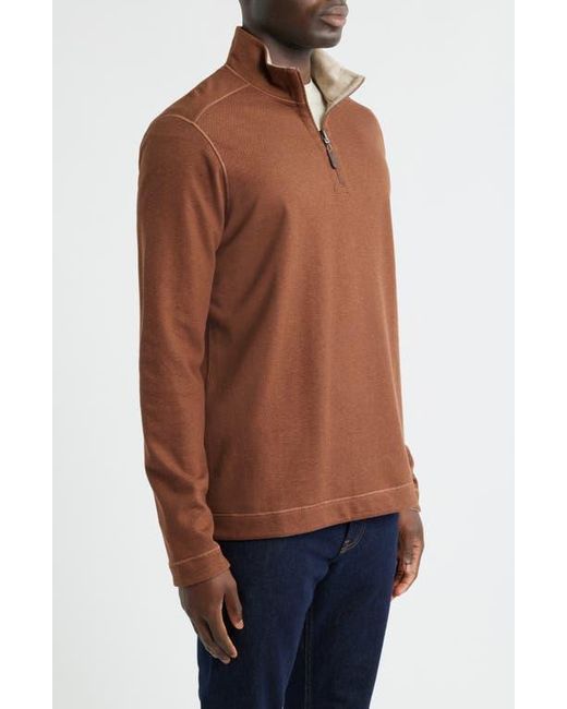 Johnston & Murphy Brown Icon Reversible Quarter Zip for men
