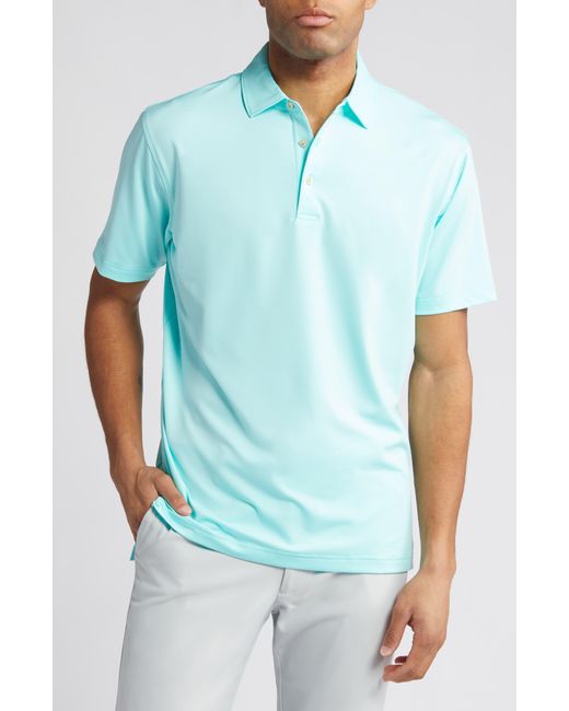 Peter Millar Blue Solid Jersey Performance Polo for men