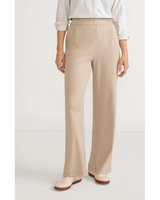 Lands' End Natural Knit High Rise Pleated Wide Leg Pants