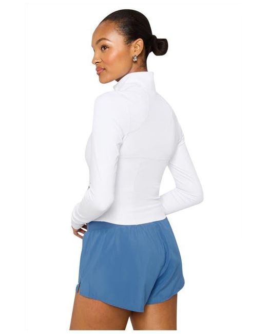 Fabletics White Perfect Storm Cropped Train Jacket