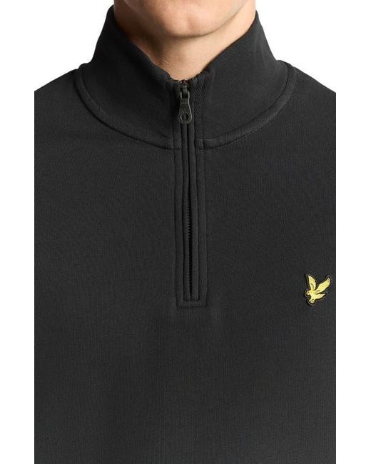 Lyle & Scott Black Loopback Quarter Zip Sweat for men