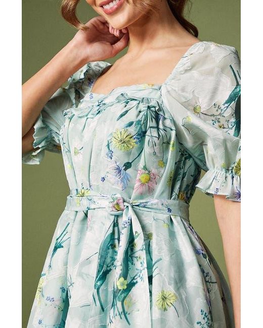Coast Blue Short Sleeve Printed Chiffon Midi Dress