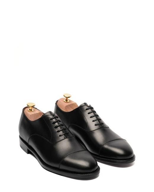 Morjas Black The Cap Toe Oxford for men