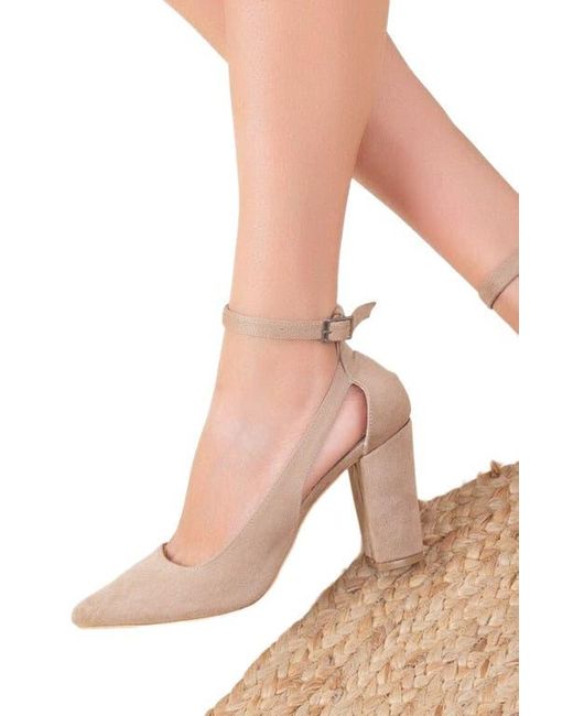 Forever & Always Shoes White Colette Pointed Toe High Block Heels