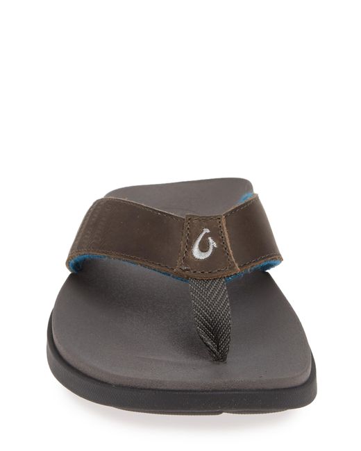 Olukai Alania Flip Flop in Gray for Men Lyst