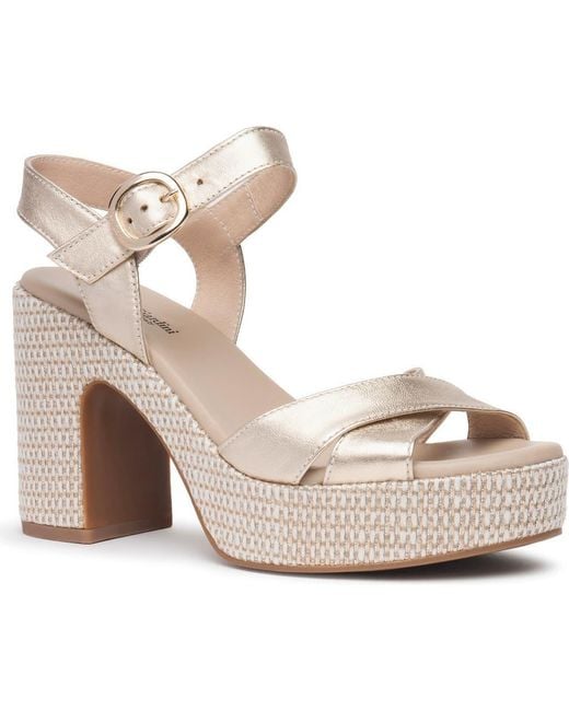 Nero Giardini Metallic Ankle Strap Platform Sandal