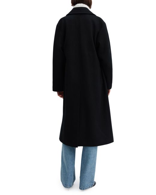 Mango Black Oversize Wool Blend Coat
