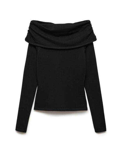 Mango Black Off The Shoulder Sweater