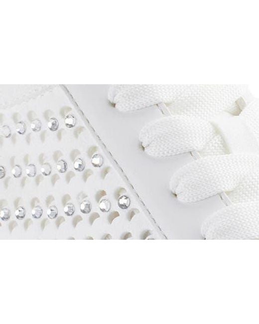DKNY White Maben Rhinestone Sneaker