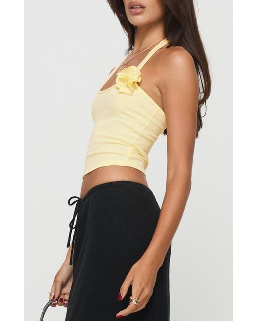 Princess Polly Black You'Ve Got The Love Rosette Halter Top