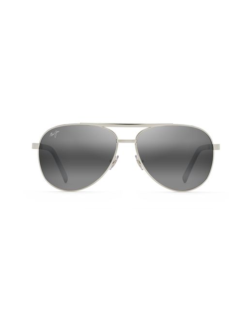 Maui Jim Gray Seacliff 61mm Polarized Aviator Sunglasses for men