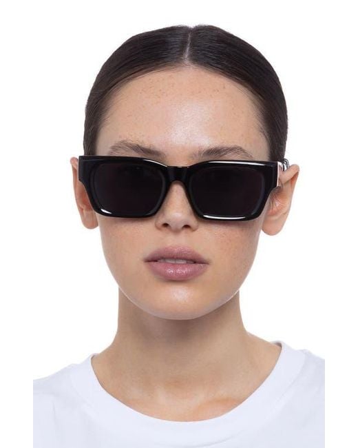 Le Specs Blue Shmood 52Mm Rectangular Sunglasses