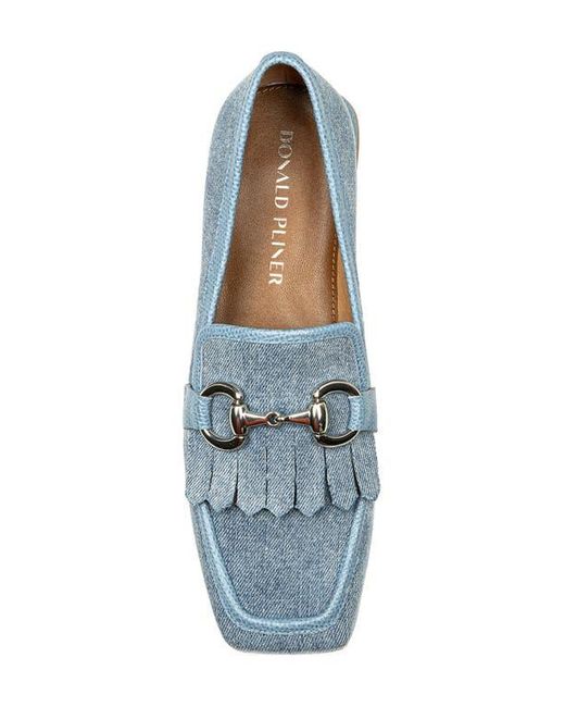 Donald J Pliner Blue Saeli Kiltie Bit Loafer