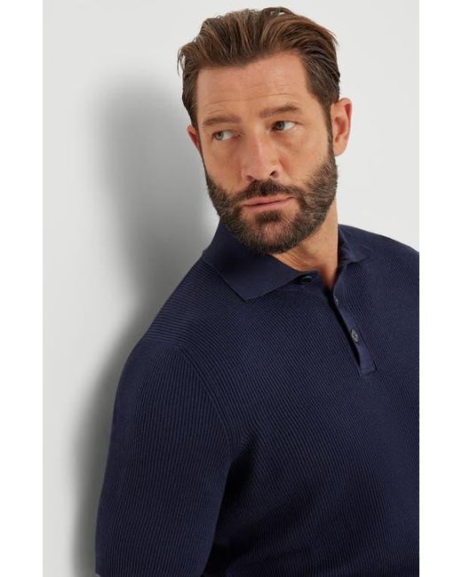 Brunello Cucinelli Blue English Rib Knit Sweater for men
