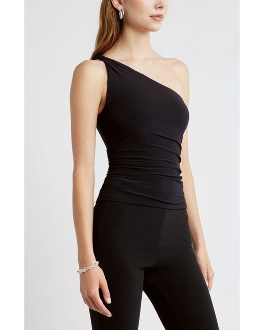 Open Edit Black Twist One-Shoulder Top