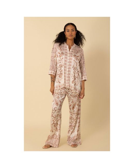 Hale Bob Natural Aleena Charmeuse Top