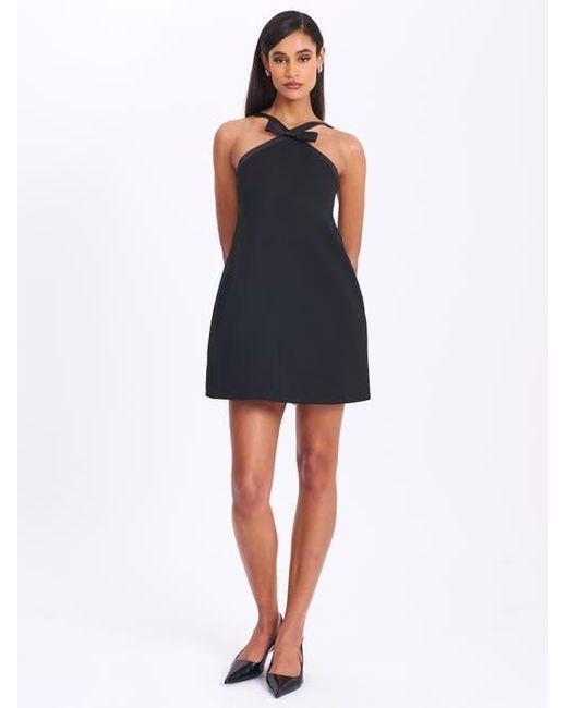 Miss Circle Blue Caitlin Satin Trim Mini Dress With Bow