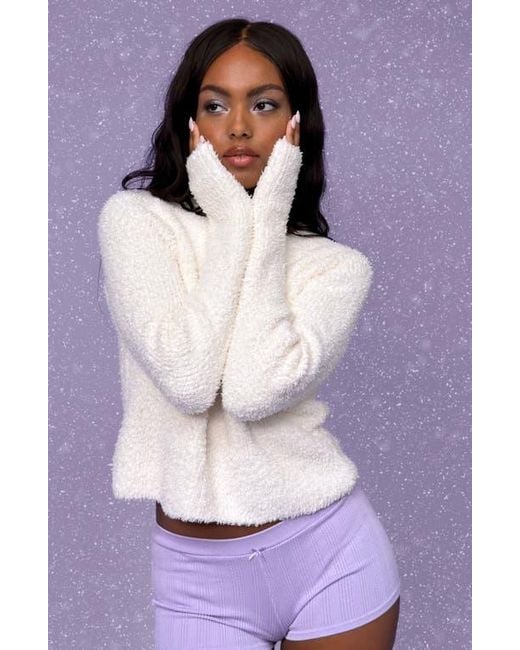 Florence By Mills White Crop Crewneck Sweater