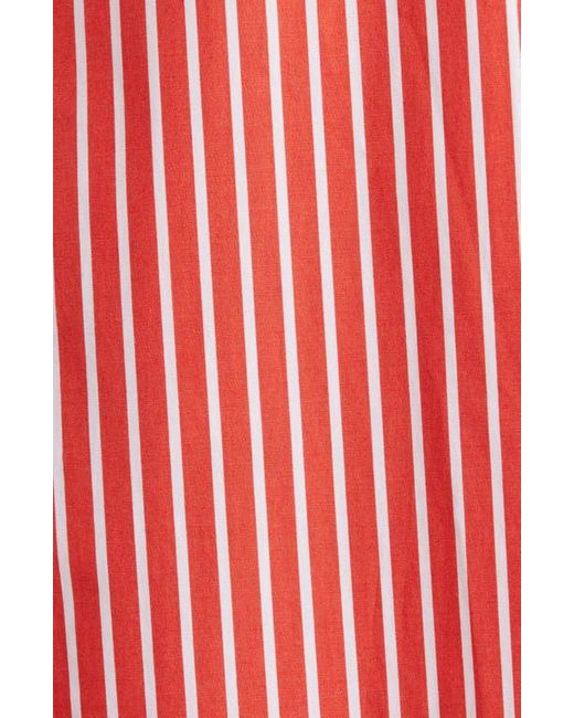 UNIVERSAL STANDARD Red Odeon Stretch Poplin Shirtdress