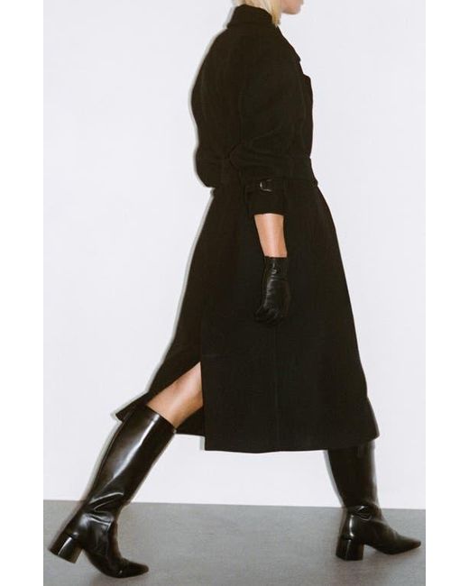 Mango Black Wool Blend Coat