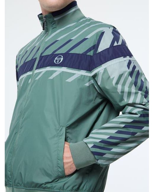 Sergio Tacchini Green Quadretto Track Jacket for men