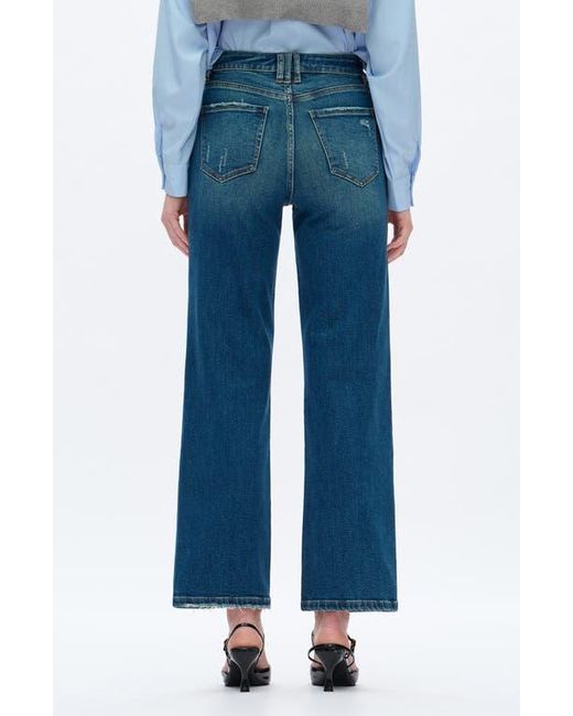 Bayeas Blue High Waist Straight Leg Jeans
