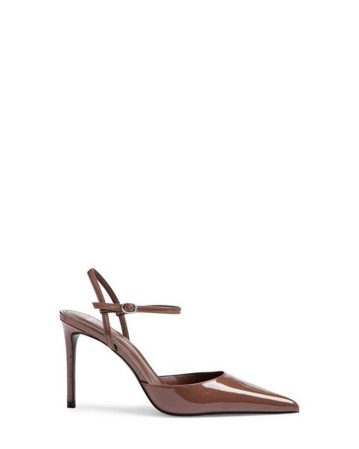 Mango Brown Glitty Ankle Strap Pump