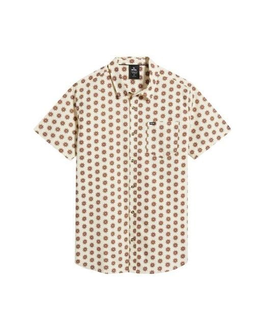 Rip Curl White Fun Times Short Sleeve Button-Up Shirt for men