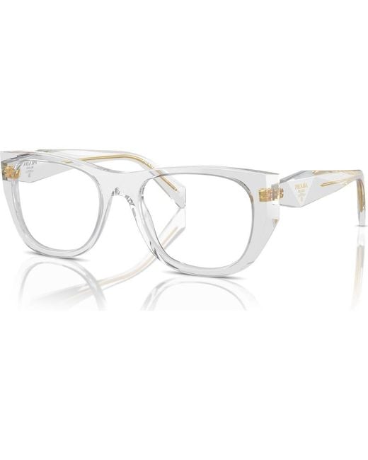 Prada White 52Mm Irregular Optical Glasses