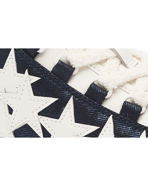 Amiri Blue Denim Stars Low Top Platform Sneaker