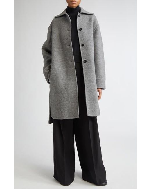 Jil Sander Gray Relaxed Virgin Wool Coat