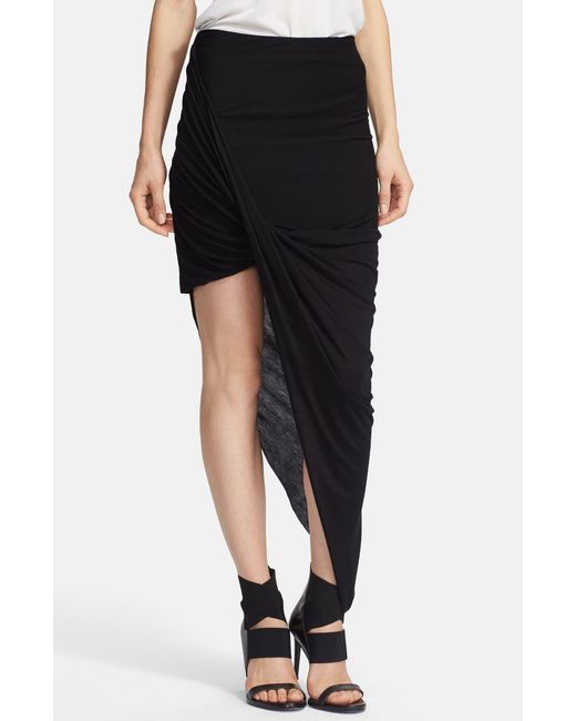 Helmut Lang Black Asymmetrical Twist Skirt
