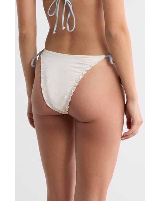 PacSun White Cecilia Ruffle Star Charm Side Tie Bikini Bottoms