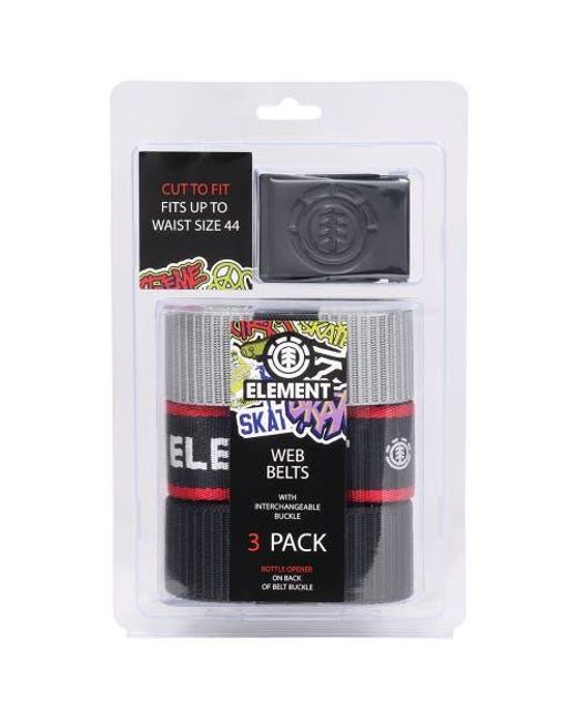 Element Black Beyond 2.0 + Logo Web Belts 3-Pack
