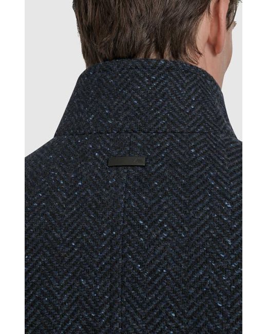 Andrew Marc Black Dorsey Plaid Wool Blend Car Coat for men