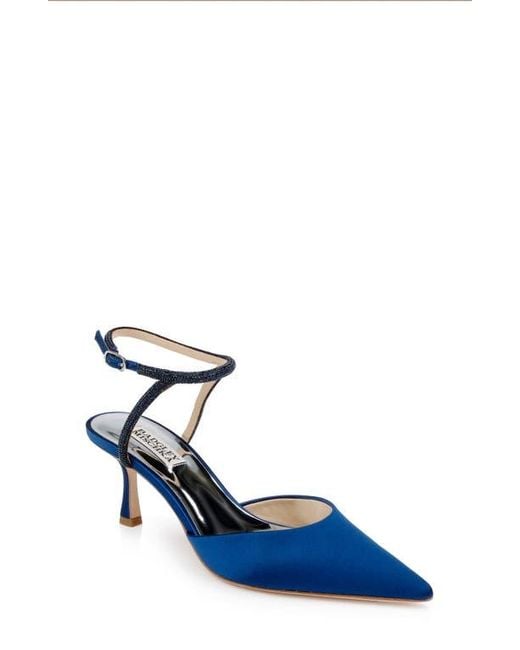 Badgley Mischka Blue Autumn Pointed Toe Ankle Strap Pump