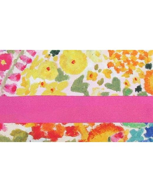 Kurt Geiger Pink Floral Print Silk Square Scarf