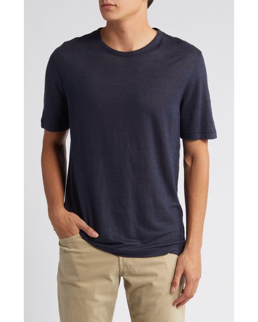 Ted Baker Blue Flinlo Linen T-shirt for men