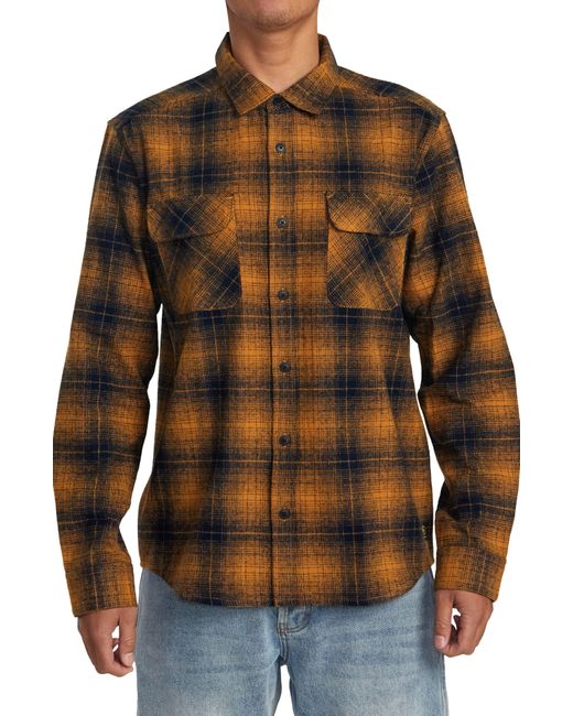 RVCA Multicolor Dayshift Gradient Check Flannel Button-up Shirt for men
