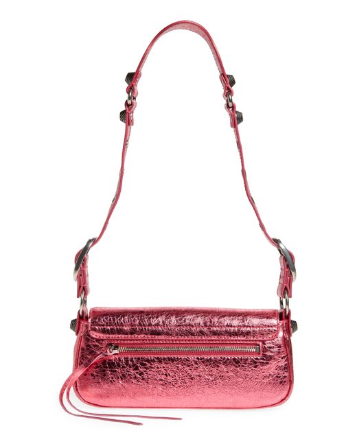 Balenciaga Red X-small Le Cagole Metallic Leather Shoulder Bag