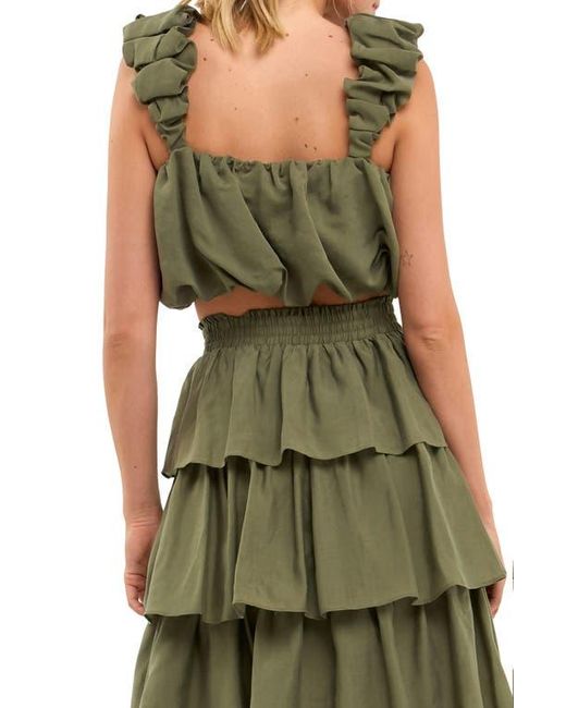 Endless Rose Green Bubble Crop Tank