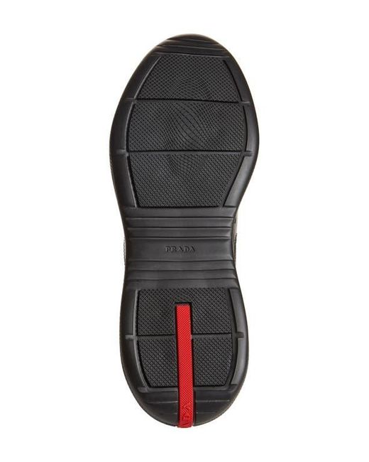 Prada Black America's Cup Vernice Bike Low Top Sneaker for men