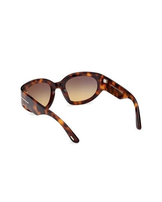 Tom Ford Brown Arizona 53Mm Gradient Rectangular Sunglasses