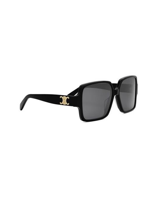 Céline Black Triomphe 60Mm Square Sunglasses