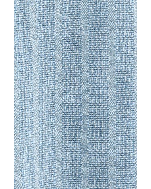 Corridor NYC Blue Basket Weave Short Sleeve Button-Up Shirt for men