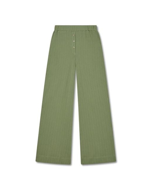 VIR VITA Green Pointelle Lounge Pant